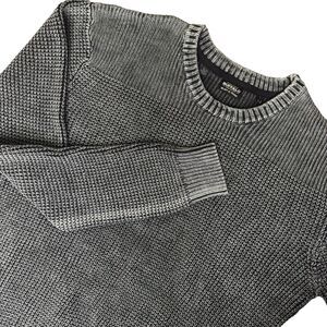 Buffalo David Bitton Knit Textured Pullover Sweater Mens XL Black Acid Wash